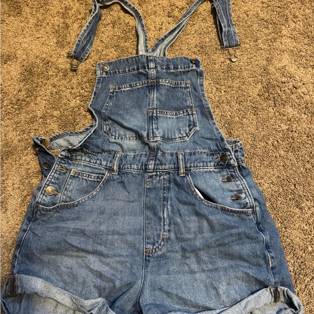 We The Free Light Blue Denim Overalls